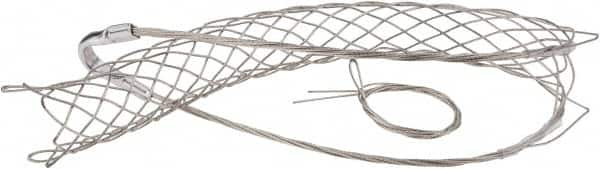 Woodhead Electrical - 1-1/2 to 1.74 Inch Cable Diameter, Tinned Bronze, Single Loop Support Grip - 30 Inch Long, 1,680 Lb. Breaking Strength, 18 Inch Mesh Length - Strong Tooling