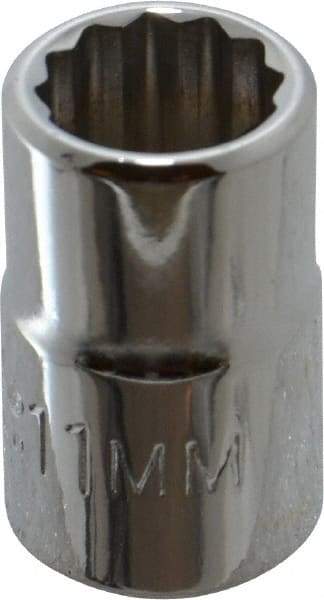 Proto - 3/8" Drive, Standard Hand Socket - 12 Points, 1-3/32" OAL, Chrome Finish - Strong Tooling