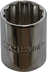 Proto - 3/8" Drive, Standard Hand Socket - 12 Points, 2-3/32" OAL, Alloy Steel, Chrome Finish - Strong Tooling