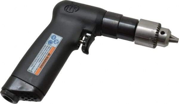 Ingersoll-Rand - 1/4" Keyed Chuck - Pistol Grip Handle, 3,800 RPM, 11 CFM, 0.33 hp, 90 psi - Strong Tooling