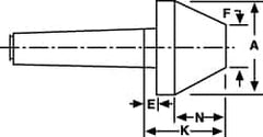 Riten - 2-1/8" Head Diam, Hardened Tool Steel Bull Nose Point Solid Dead Center - 2MT Morse Taper, 2-1/8" Point Diam, 0.969" Point Length - Strong Tooling