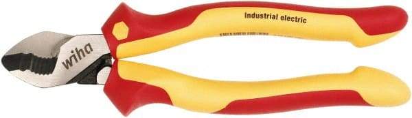 Wiha - 8" OAL, 0.28" Capacity, Cable Cutter - 1.04" Jaw Length x 1.01" Jaw Width, Cushion Grip Handle - Strong Tooling