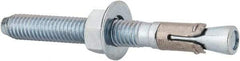 Powers Fasteners - 3/8" Diam, 3/8" Drill, 3-1/2" OAL, 1-5/8" Min Embedment Wedge Expansion Concrete Anchor - Stainless Steel (Clip)/Steel (Body), Zinc-Plated Finish, Hex Nut Head, Hex Drive, 2-1/4" Thread Length - Strong Tooling