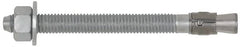 Powers Fasteners - 5/8" Diam, 5/8" Drill, 6" OAL, 4-1/2" Min Embedment Wedge Expansion Concrete Anchor - Steel, Galvanized Finish, Hex Nut Head, Hex Drive, 4" Thread Length - Strong Tooling