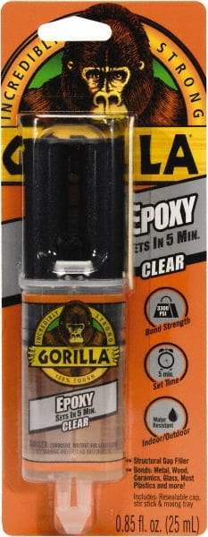 Gorilla Glue - 0.85 oz Syringe Epoxy - 5 min Working Time, 50°F, 3,300 psi Shear Strength - Strong Tooling