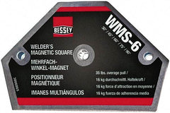 Bessey - 4" Wide x 9/16" Deep x 2-1/2" High Magnetic Welding & Fabrication Square - 35 Lb Average Pull Force - Strong Tooling