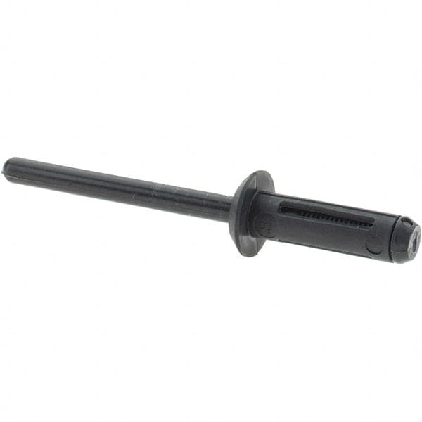 Value Collection - Large Flange Head Nylon Open End Blind Rivet - 5/32" to 1/4" Grip, 11/32" Head Diam, 21/32" Length Under Head, - Strong Tooling