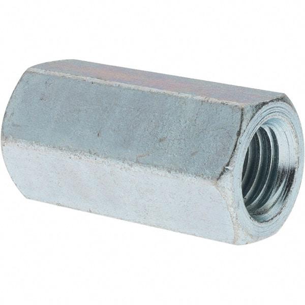 Value Collection - M14x2.00 Metric Coarse, 54mm OAL Steel Standard Coupling Nut - Zinc-Plated Finish, 28mm Width Across Flats - Strong Tooling