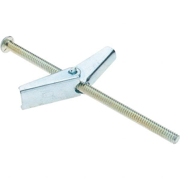 Value Collection - 3/16" Diam, 4" Long, Toggle Bolt Drywall & Hollow Wall Anchor - Steel, Use with Concrete/Masonry, Hollow Tile, Plaster & Wallboard - Strong Tooling