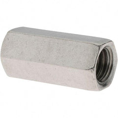 Value Collection - 3/8-16 UNC, 1-1/8" OAL Stainless Steel Standard Coupling Nut - 1/2" Width Across Flats - Strong Tooling