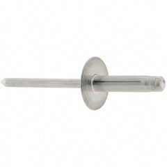 RivetKing - Large Flange Head Aluminum Peel Blind Rivet - Aluminum Mandrel, 0.063" to 1/4" Grip, 3/16" Body Diam - Strong Tooling