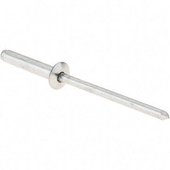 RivetKing - Size 4-8 Dome Head Aluminum Open End Blind Rivet - Aluminum Mandrel, 3/8" to 1/2" Grip, 1/8" Body Diam - Strong Tooling