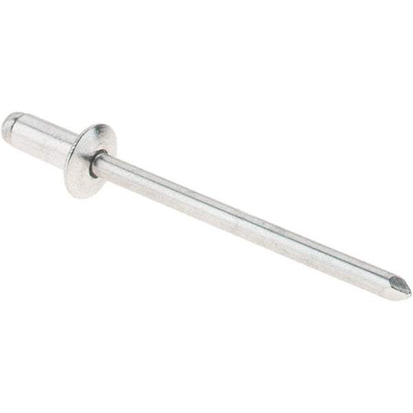 RivetKing - Size 4-2 Dome Head Aluminum Open End Blind Rivet - Aluminum Mandrel, 1/8" Max Grip, 1/8" Body Diam - Strong Tooling