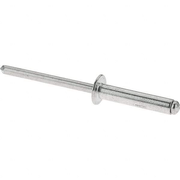 RivetKing - Size 6-12 Dome Head Aluminum Open End Blind Rivet - Aluminum Mandrel, 5/8" to 3/4" Grip, 3/16" Body Diam - Strong Tooling