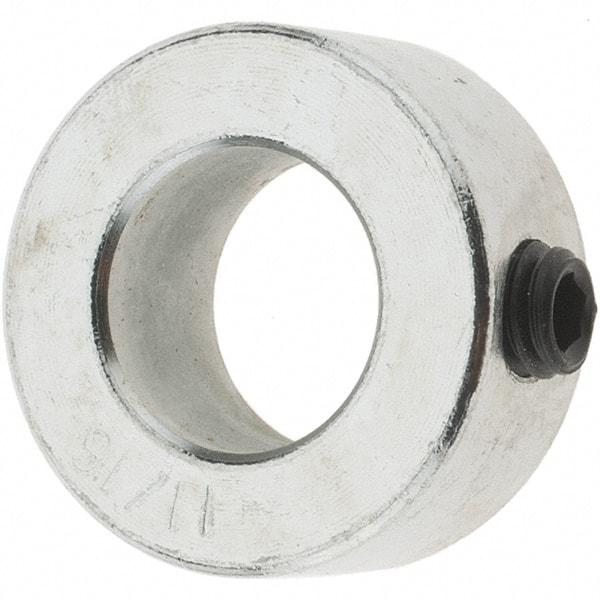 Value Collection - 11/16" Bore, Steel, Set Screw Shaft Collar - 1-1/4" Outside Diam, 9/16" Wide - Strong Tooling