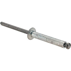 Value Collection - Size 616 Dome Head Aluminum Open End Blind Rivet - Steel Mandrel, 0.751" to 1" Grip, 3/8" Head Diam, 0.192" to 0.196" Hole Diam, 1.2" Length Under Head, 3/16" Body Diam - Strong Tooling