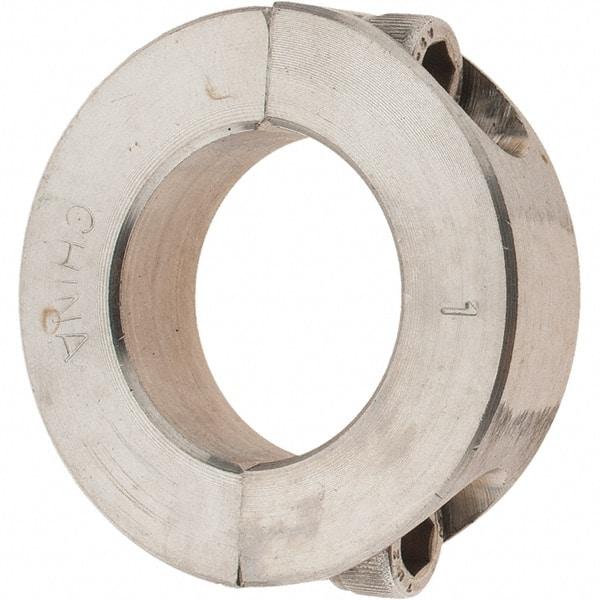 Value Collection - 1" Bore, Stainless Steel, Two Piece Shaft Collar - 1-3/4" Outside Diam, 1/2" Wide - Strong Tooling