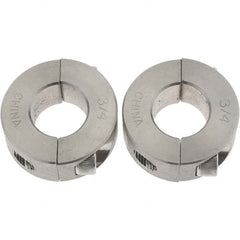 Value Collection - 3/4" Bore, Stainless Steel, Two Piece Shaft Collar - 1-1/2" Outside Diam, 1/2" Wide - Strong Tooling