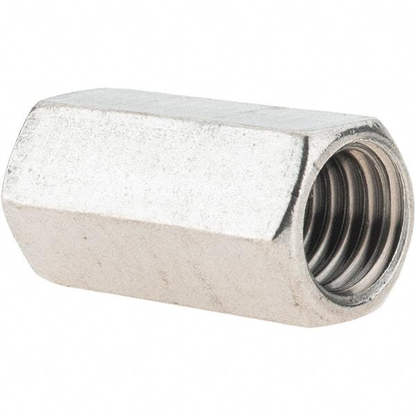 Value Collection - 1/2-13 UNC, 1-1/4" OAL Stainless Steel Standard Coupling Nut - 5/8" Width Across Flats - Strong Tooling