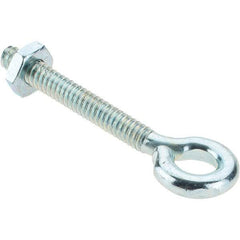 Value Collection - #10-24, Zinc-Plated Finish, Steel Wire Turned Eye Bolt - 1-3/16" Thread Length, 9/32" ID, 1-7/16" Shank Length - Strong Tooling