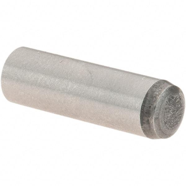 Value Collection - 6mm Diam x 20mm Pin Length Grade 8 Alloy Steel Precision Dowel Pin - Bright Finish, 1 Rounded End - Strong Tooling