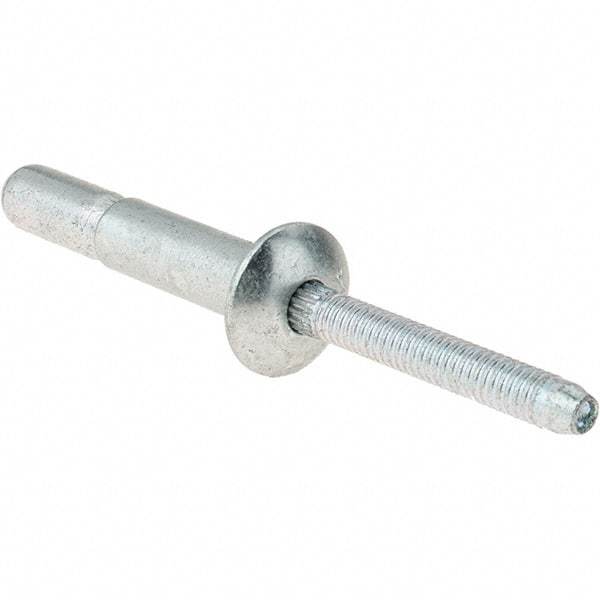 Value Collection - Protruding Head Steel Structural Blind Rivet - Steel Mandrel, 0.08" to 5/8" Grip, 0.53" Head Diam, 0.261" to 0.272" Hole Diam, 0.81" Length Under Head, 1/4" Body Diam - Strong Tooling