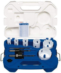 Lenox - 9 Piece, 3/4" to 2-9/16" Saw Diam, General Purpose Hole Saw Kit - Carbide Grit, Includes 6 Hole Saws - Strong Tooling