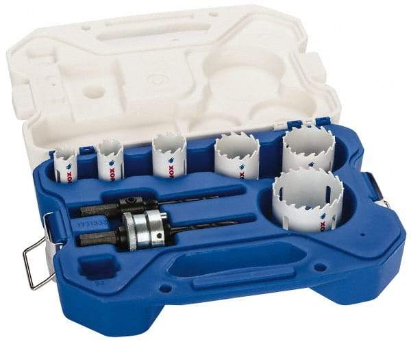 Lenox - 8 Piece, 3/4" to 2-1/4" Saw Diam, Plumber's Hole Saw Kit - Carbide-Tipped, Toothed Edge, Pilot Drill Model No. 123CT, Includes 6 Hole Saws - Strong Tooling