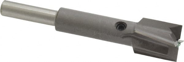 Made in USA - 9/16" Diam, 1/4" Shank, Diam, 4 Flutes, Straight Shank, Interchangeable Pilot Counterbore - Strong Tooling