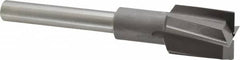 Made in USA - 1-1/8" Diam, 1/2" Shank, Diam, 4 Flutes, Straight Shank, Interchangeable Pilot Counterbore - Strong Tooling