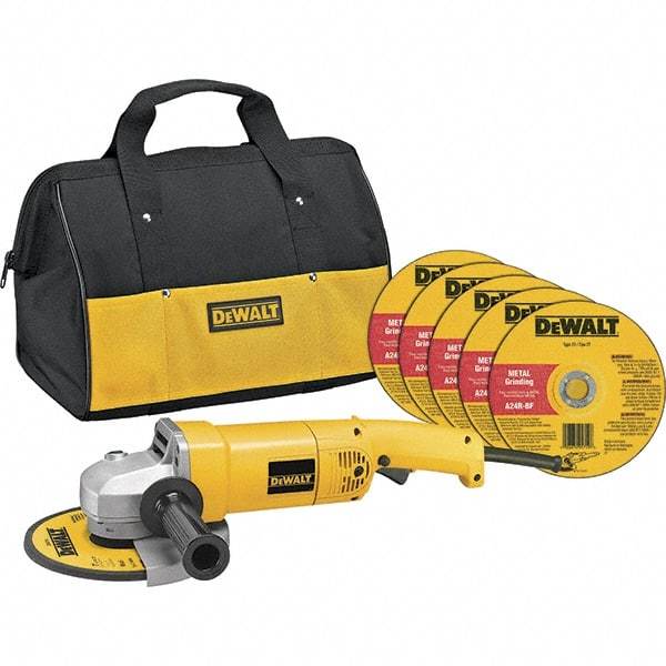 DeWALT - 7" Wheel Diam, 8,000 RPM, Corded Angle & Disc Grinder - 5/8-11 Spindle, 120 Volts, 13 Amps - Strong Tooling