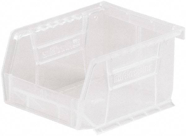 Akro-Mils - 10 Lb. Load Capacity, 5-3/8" Deep, Clear Polymer Hopper Stacking Bin - 3" High x 4-1/8" Wide x 5-3/8" Long - Strong Tooling