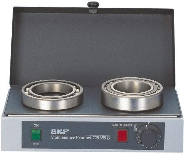 SKF - 16" Long x 10 Wide x 5" High, 110 Volt Hot Plate - 120 to 390°F, 1 Burner, 1000 Watt - Strong Tooling