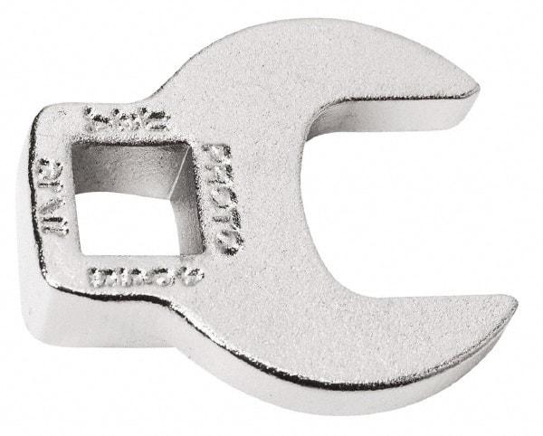 Proto - 2-1/4" 3/8" Drive Chrome Open End Crowfoot Wrench - 0.53" Head Diam x 1/4" Head Thickness - Strong Tooling