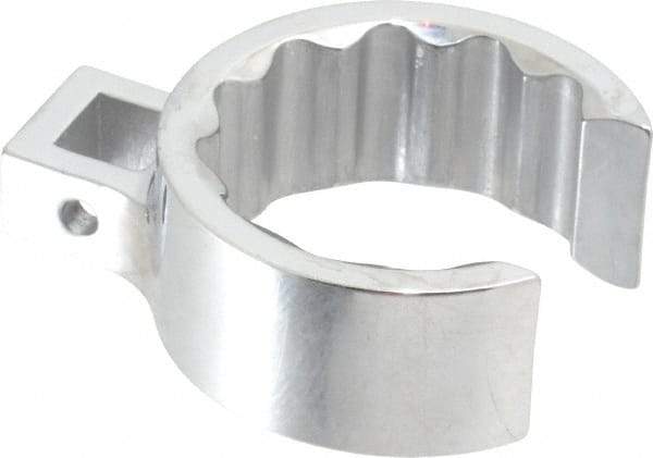 Proto - 1-3/4" 12 Point 1/2" Drive Full Polish Chrome Flare Nut Crowfoot Wrench - 2-3/8" Head Diam x 1" Head Thickness, 3.06" OAL - Strong Tooling