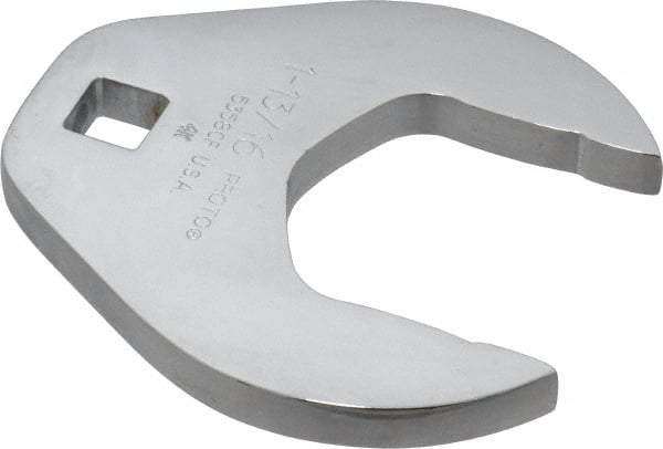 Proto - 1-13/16" 1/2" Drive Full Polish Chrome Open End Crowfoot Wrench - 3-19/32" Head Diam x 1/2" Head Thickness, 3-19/32" OAL - Strong Tooling