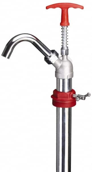 PRO-LUBE - Oil Lubrication 0.04 Strokes/oz Flow Steel & Cast Iron Lever Hand Pump - For 55 Gal Container, Use with High Viscosity Petroleum Based Media & Lacquer Thinner, Do Not Use with Corrosive Media, Gasoline & Water-Based Media - Strong Tooling