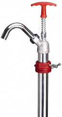 PRO-LUBE - Oil Lubrication 0.04 Strokes/oz Flow Steel & Cast Iron Lever Hand Pump - For 55 Gal Container, Use with High Viscosity Petroleum Based Media & Lacquer Thinner, Do Not Use with Corrosive Media, Gasoline & Water-Based Media - Strong Tooling