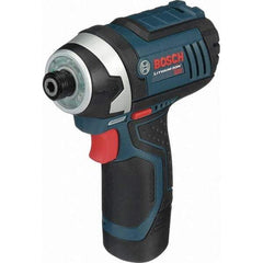 Bosch - 18 Volt, 1/4" Drive, 930 In/Lb Torque, Cordless Impact Driver - 2600 RPM, 2 Lithium-Ion Batteries Included - Strong Tooling