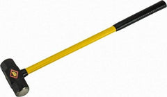 NUPLA - 8 Lb Head, 32" Long Sledge Hammer - Steel Head, 6-3/8" Long Head, Fiberglass Handle - Strong Tooling