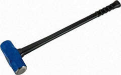 NUPLA - 16 Lb Head, 32" Long Soft Steel Safety Sledge Hammer - Steel Head, 2-5/8" Face Diam, 8-1/4" Long Head, Fiberglass Handle - Strong Tooling