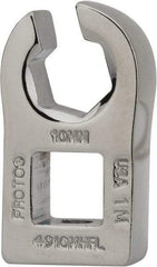 Proto - 3/4" 6 Point 3/8" Drive Chrome Flare Nut Crowfoot Wrench - 0.77" Head Diam x 1/4" Head Thickness, 1-15/16" OAL - Strong Tooling