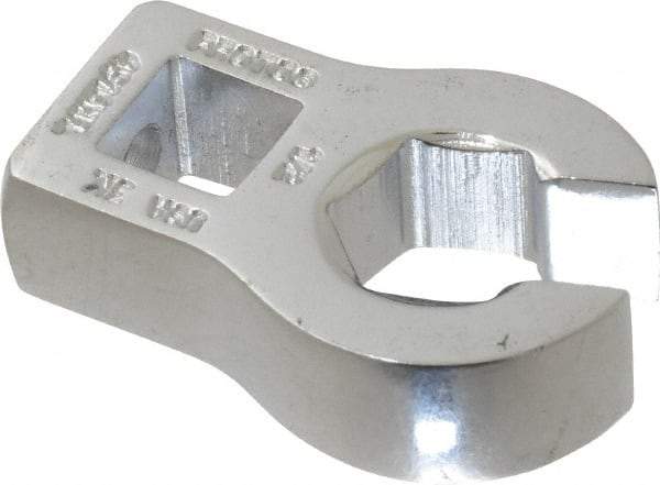 Proto - 1/2" 6 Point 3/8" Drive Chrome Flare Nut Crowfoot Wrench - 1-3/32" Head Diam x 1/4" Head Thickness, 1.63" OAL - Strong Tooling