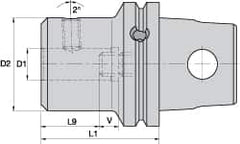 Kennametal - KM63XMZ Modular Connection, 0.4724" Inside Hole Diam, 2.9528" Projection, Whistle Notch Adapter - Through Coolant - Exact Industrial Supply