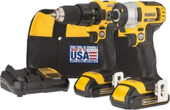 DeWALT - 9 Piece 20 Volt Cordless Tool Combination Kit - Includes 1/2" Drill/Driver & 1/4" Impact Driver, Lithium-Ion Battery Included - Strong Tooling