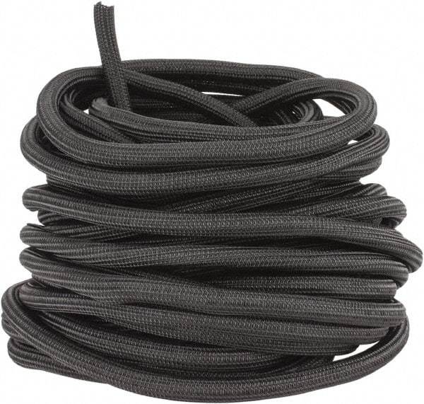 Techflex - Black Braided Cable Sleeve - 75' Coil Length, -103 to 257°F - Strong Tooling