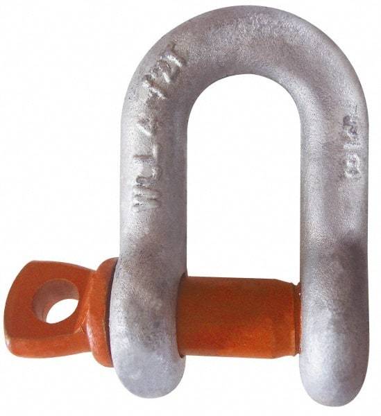 CM - 5/16" Nominal Chain Size, 1 Ton Carbon Steel Screw Chain Shackle - 15/32" Diam, 3/8" Pin Diam, 17/32" Wide Inside Jaw, 17/32" Inside Width - Strong Tooling