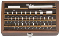 Mitutoyo - 35 Piece, 0.1001 to 4", Grade 0, Ceramic Gage Block Set - Rectangular, 12µ (4"), 5µ (0.1-0.4"), 6µ (0.45-1"), 8µ (2") Tolerance - Strong Tooling