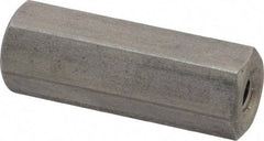 Made in USA - M6x1.00 Metric Coarse, 1-1/2" OAL Stainless Steel Standard Coupling Nut - 1/2" Width Across Flats - Strong Tooling