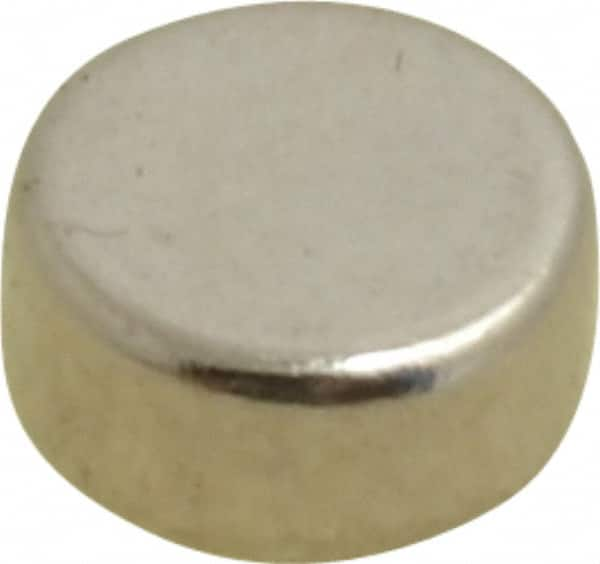 Mag-Mate - 0.22" Diam x 0.1" High Neodymium Rare Earth Magnet - 1 Lb Max Capacity, 200°F Max, Nickel Plated - Strong Tooling